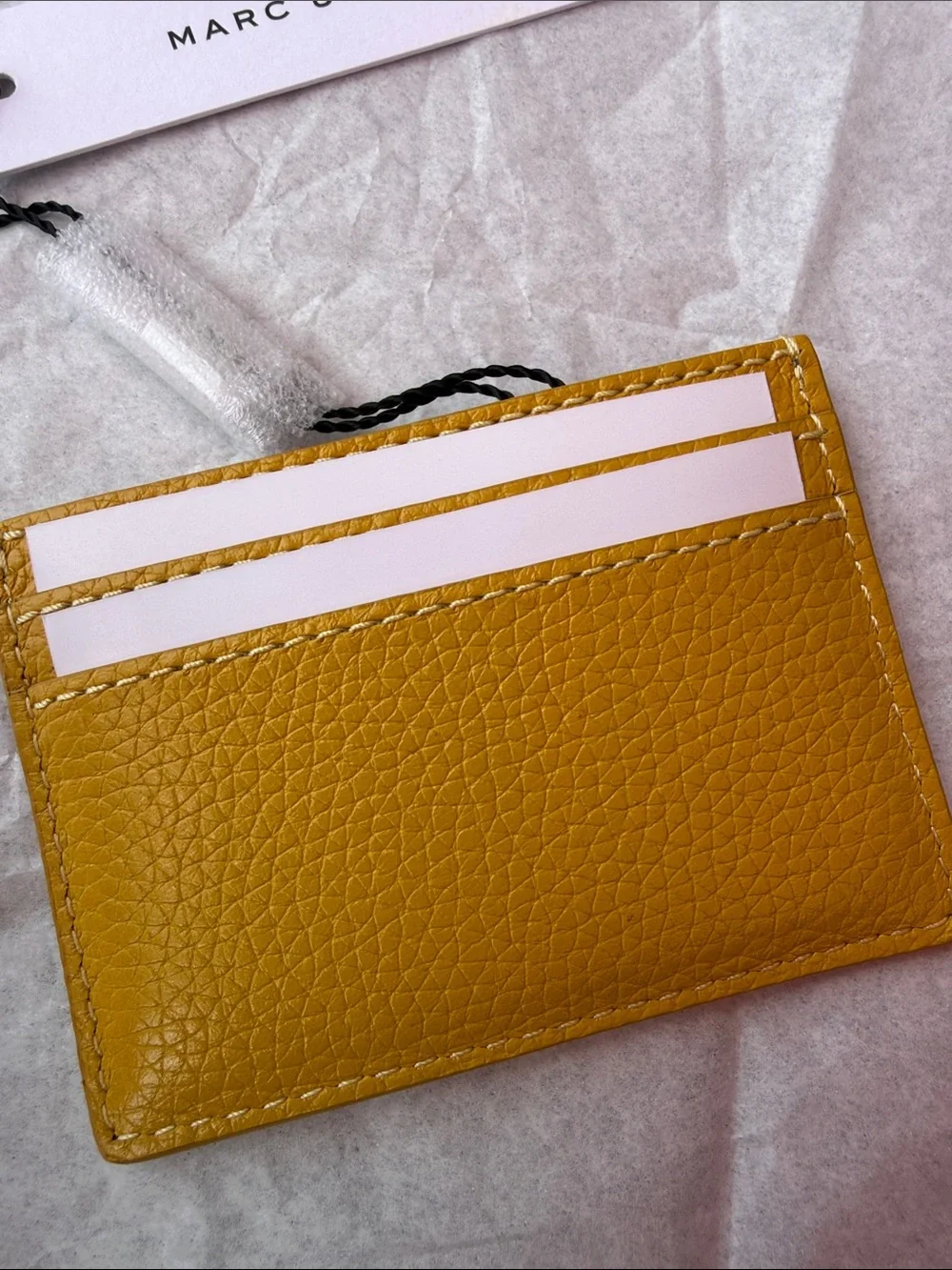 Marc Jacobs Yellow Pebbled Leather Card Holder